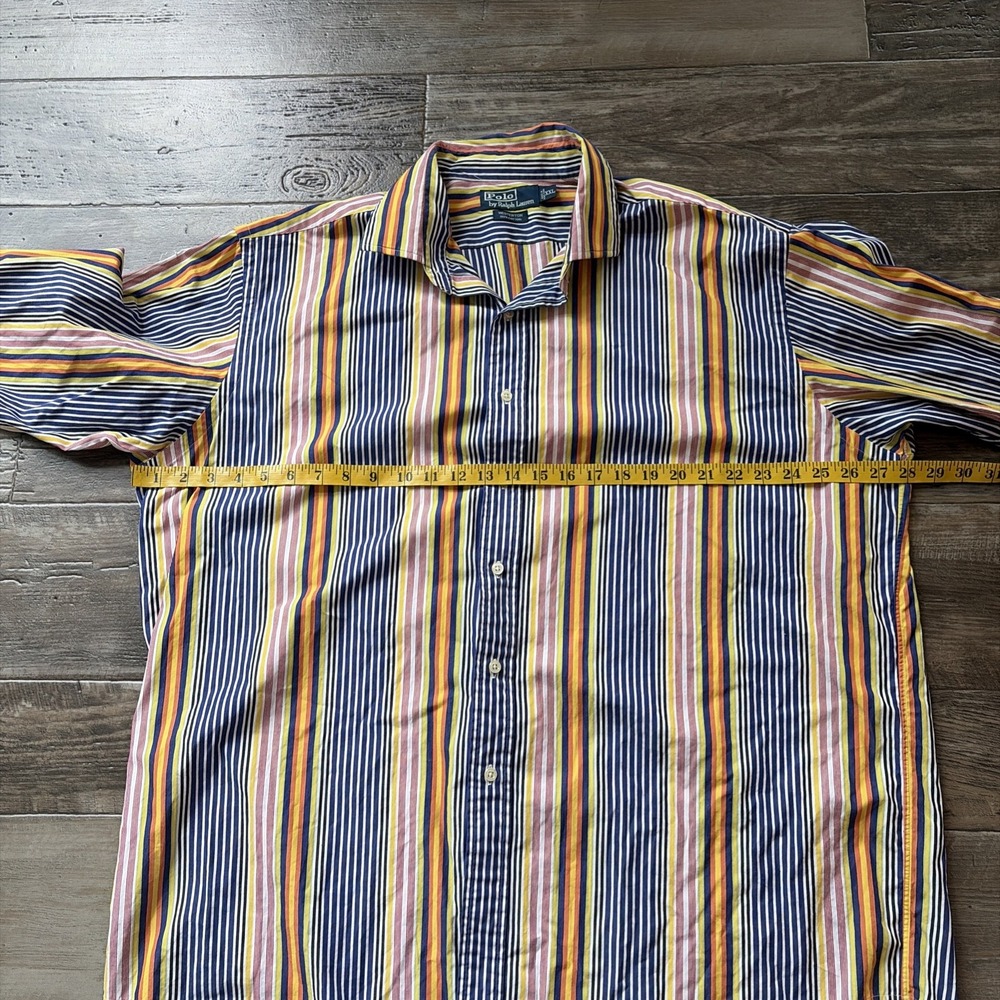 Polo Ralph Lauren Westerton Long Sleeve Cotton Shirt 2XL XXL Striped‎ Dandy - Picture 3 of 6